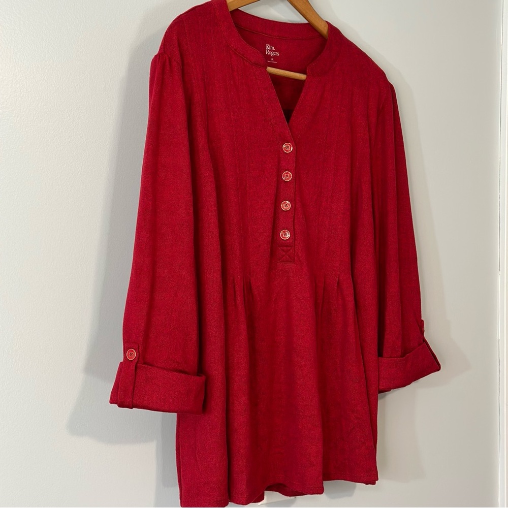 ❤️Kim Rogers Henley 3XL NWT 3/4 Sleeve